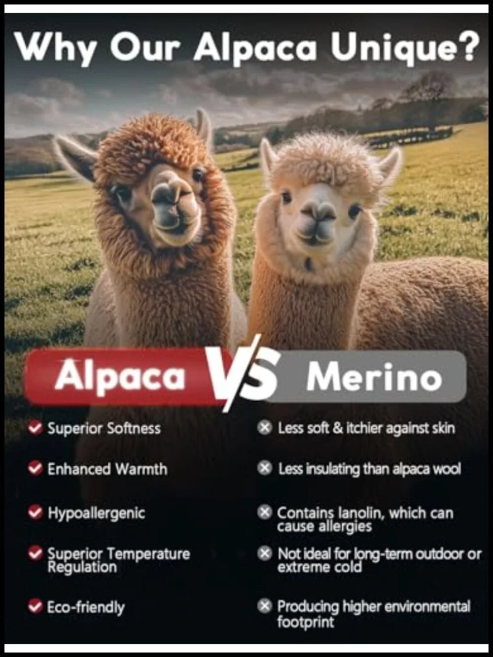 Alpaca Wool Hiking Crew Socks for Men and Women, Heavyweight Thermal Winter